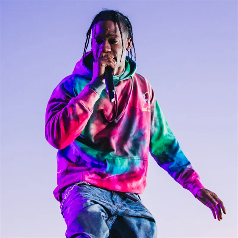 Толстовка с капюшоном для мужчин и женщин свитшот рисунком Тревиса Скотта топ