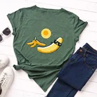 Летняя женская футболка с рисунком цветов бананов, графическая футболка с коротким рукавом, топы, повседневная женская футболка с круглым вырезом, 100% хлопок