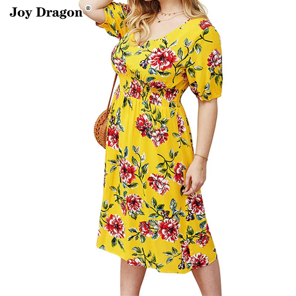 Женское новое летнее модное платье с коротким рукавом и глубоким v образным