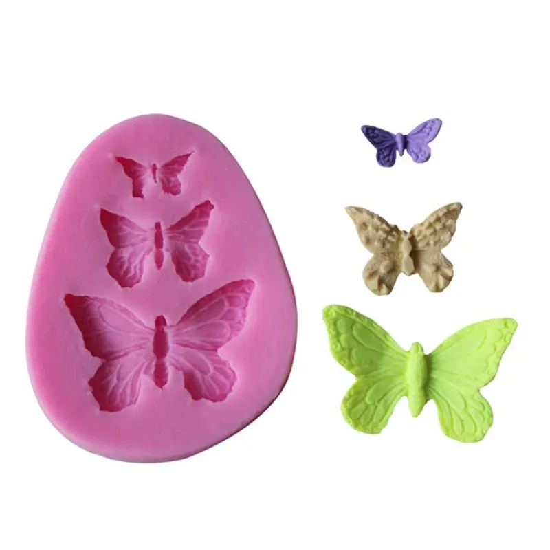 

3Pcs 3D Butterfly Silicone Mold Fondant Mold DIY Tool for Chocolate Polymer Clay