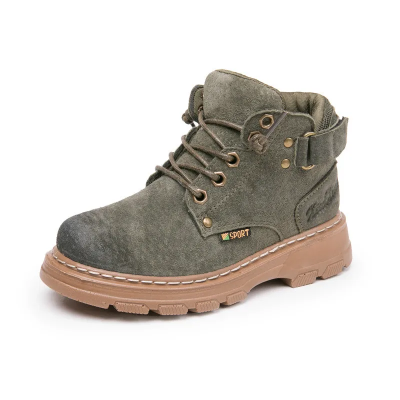 Детские винтажные ботильоны из натуральной кожи водонепроницаемые