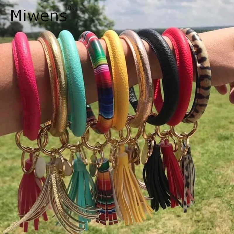 Miwens специальный дизайн кожаный O браслет цепочка для ключей женщин роскошный