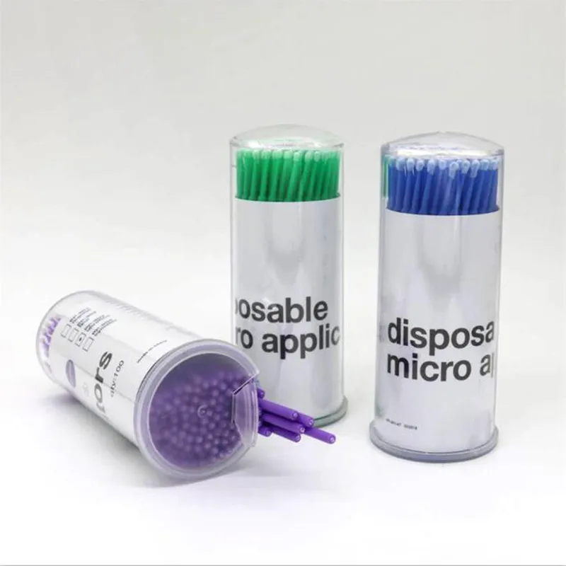 Disposable Eyelash Micro Brushes Individual Applicator Eyelashes Extension Tools Swab Brush Makeup Lashes Removing 100 pcs | Красота и