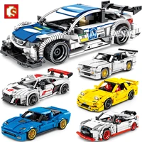 sembo high tech moc vehicle champions pull back speed racing sports car model technique building block boys toys birthday gift