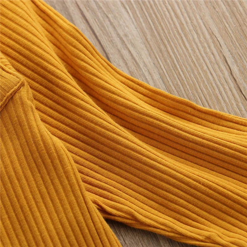 Новая одежда для маленьких девочек в Корейском стиле желтый свитер с длинными