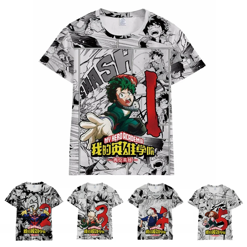 Футболка Midoriya Izuku с героями мультфильмов для мужчин и женщин Модные футболки Топы