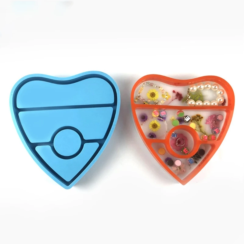 

Diy Love Jewelry Storage Box Molds Silicone Epoxy Resin Molds Glossy Silicone Mold for Agate Resin Coasters Cup Mats
