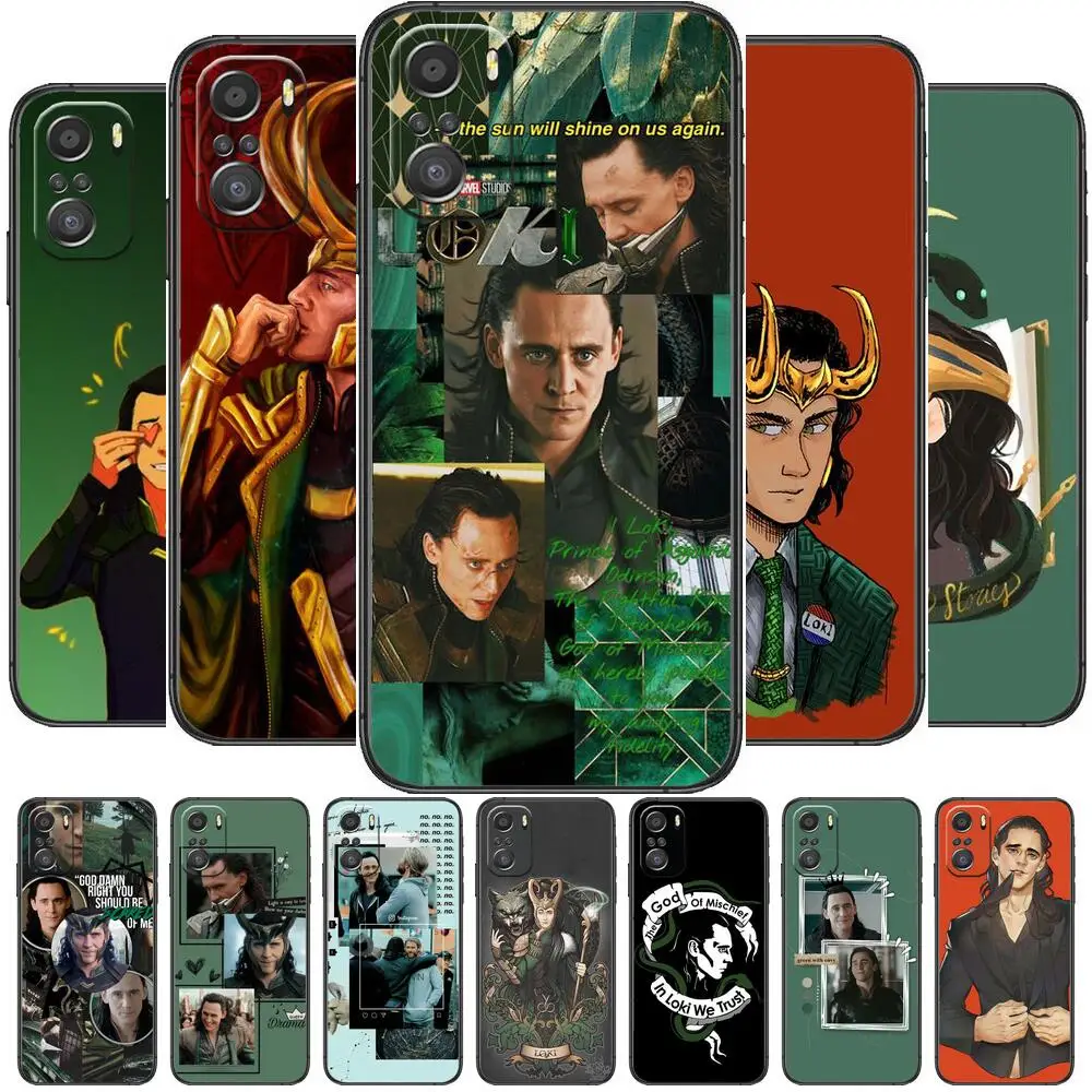 

Marvel Avengers Loki cartoon Phone Case For XiaoMi Redmi Note 10 9 9s 8 7 6 5 A Pro s T Black Cover Silicone Back Pre style