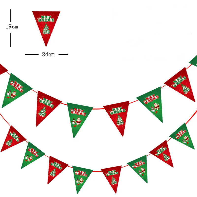 Merry Christmas Bar Home Decor Wall Hanging Snowman Santa Claus Elk Bunting Banner Garland Flags for New Year party supples | Дом и сад