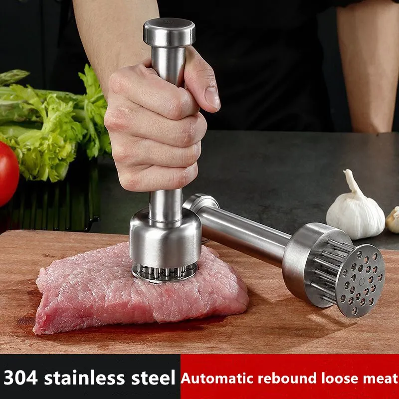 304 Stainless Steel Loose Meat Needle Meat Tenderizer Household Quick Insert Beef Artifact Loose Meat Hammer Steak Kitchen Tool