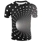 Мужская 3D забавная футболка, летняя футболка с 3D принтом, компрессионные гипнотические мужские топы, Повседневные Вечерние футболки Harajuku с коротким рукавом