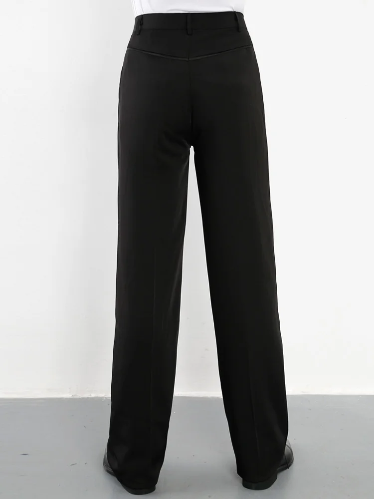 Мужские брюки для выступлений черные танго мужская Одежда танцев мальчиков