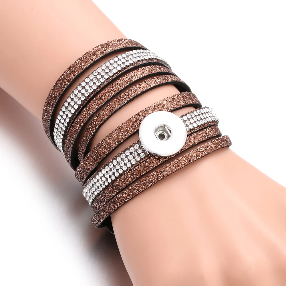 Ювелирные браслеты с защелкой Стразы многослойный Φ браслет подходит для 20 мм 18