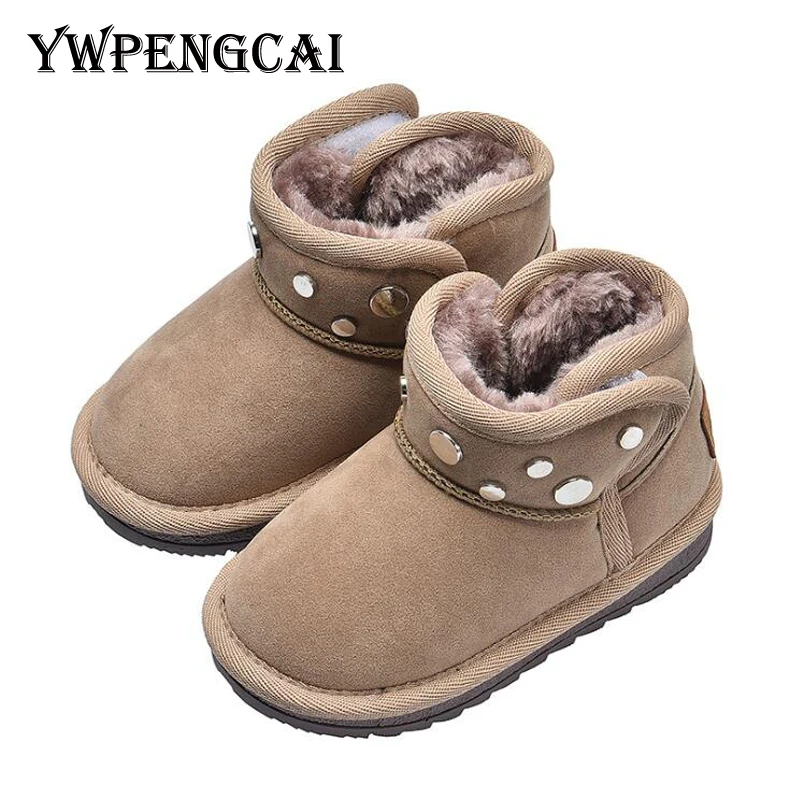 YWPENGCAI/зимние теплые толстые плюшевые сапоги для девочек модные ботильоны с