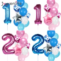 12pcs blue pink 40inch number balloon happy birthday balloon children 1st birthday party decoration kids boy girl party ballon