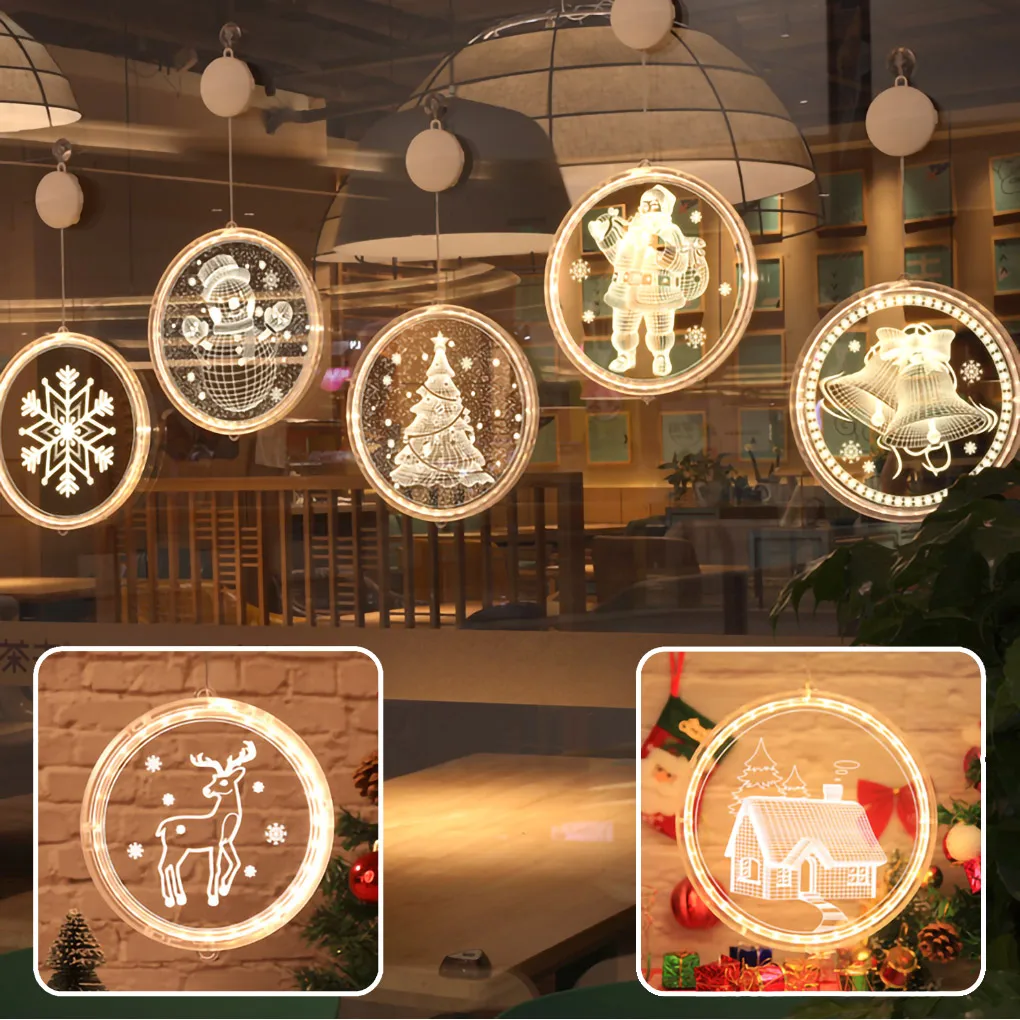 

Led String Lamp Single 3D Hanging Lamp Home Decor Modeling Holiday Layout Window Christmas Light For Living Room Indoor Lighting
