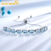 sace gems 100 real 925 sterling silver blue topaz gemstone charm bracelet for women fashion fine jewelry party wedding gift