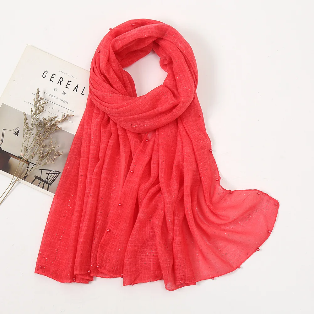 Простые блестящие бусины из люрекса цепочка вискозный шарф женские