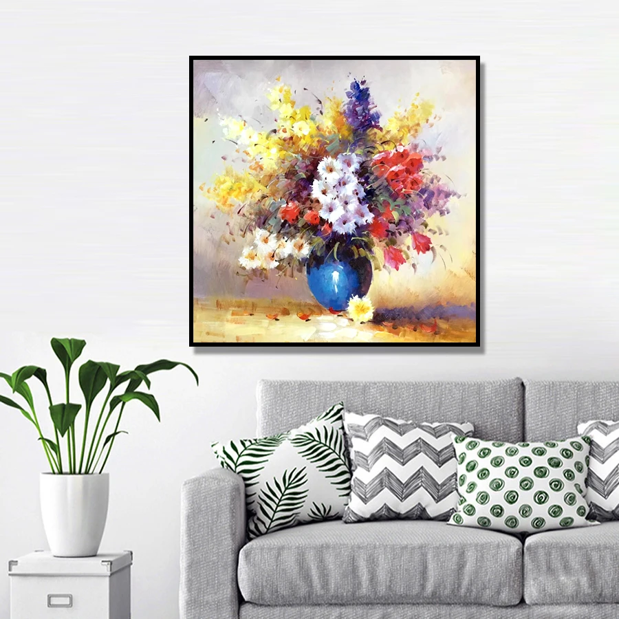 100% ручная роспись абстрактный цветок искусство Масляная живопись на холсте