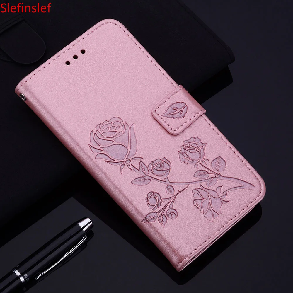 Розовый кожаный чехол-книжка для Samsung J2 Pro J4 J6 J8 Plus 2018 Мягкая силиконовая задняя