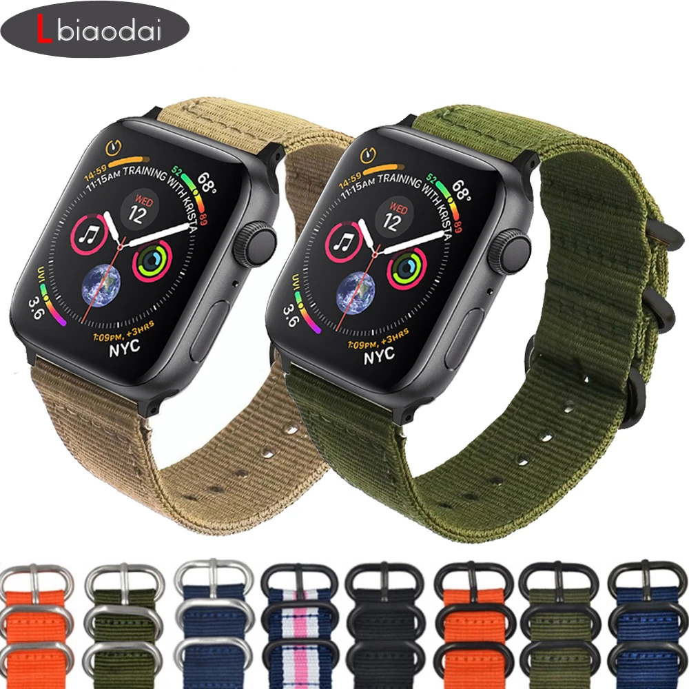 

Ремешком Nato для Apple watch band 44 мм 40 мм, correa, наручных часов iwatch, ремешок 42 мм, 38 мм, версия нейлоновый браслет, ремешок для наручных часов Apple watch се...