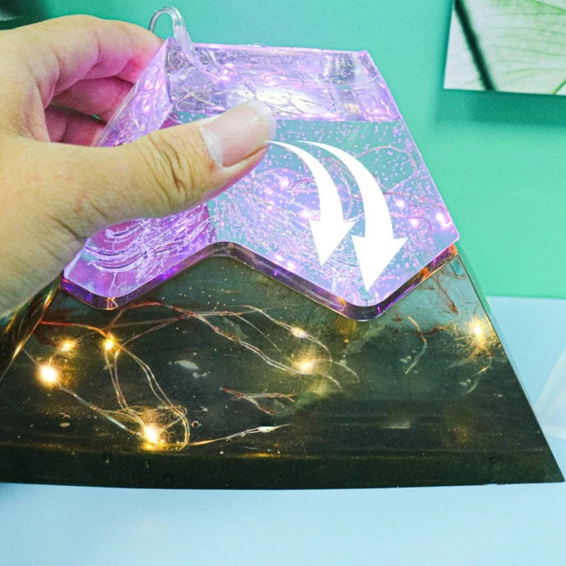 

Силиконовая форма для настольной лампы Snow Mountain, форма для украшений из эпоксидной смолы, форма для отливки подвесок из смолы, подходит для п...