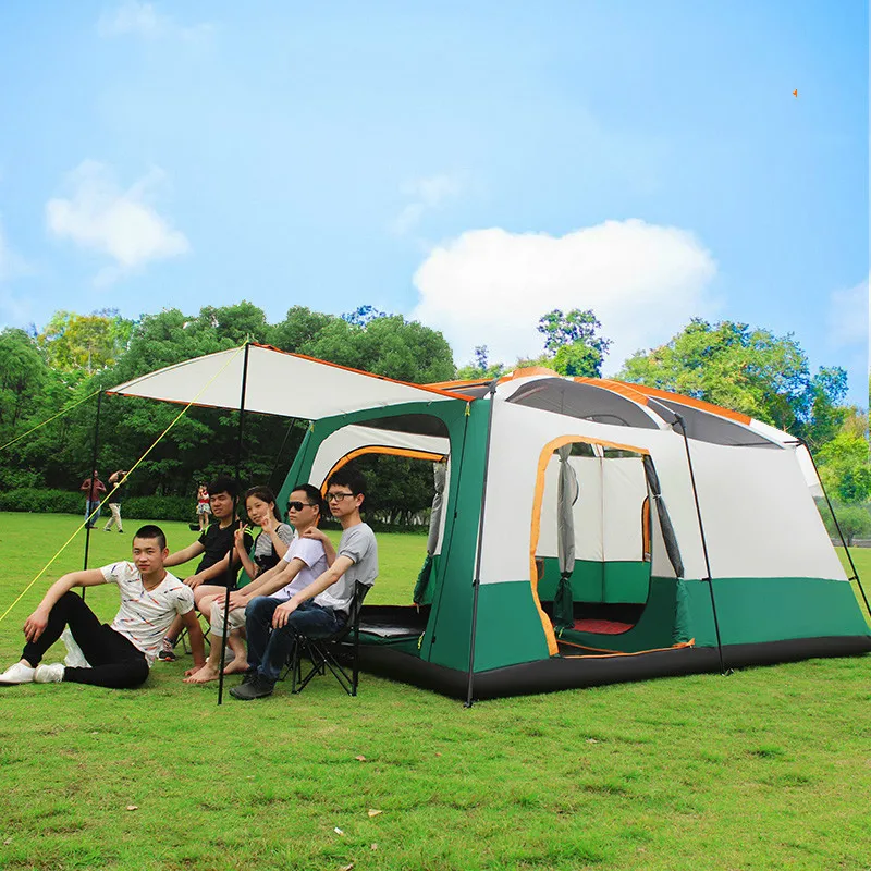 Bestellen Im Freien Zelt Wasserdicht Carpas De Camping Zelte Dual Schicht Ultraleicht 8 Person Strand Zelt Wandern Reise Zelt Barraca Acampamento