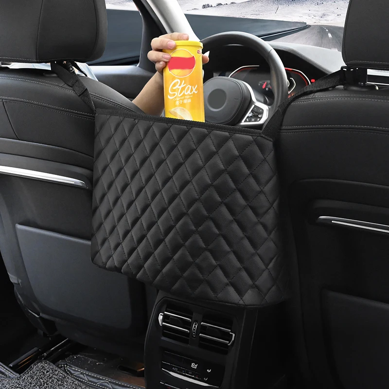 

Car Handbag Holder PU Leather Middle Box Seat Auto Gap Storage Hanging Pocket Center Console Organizer Interior Accessories