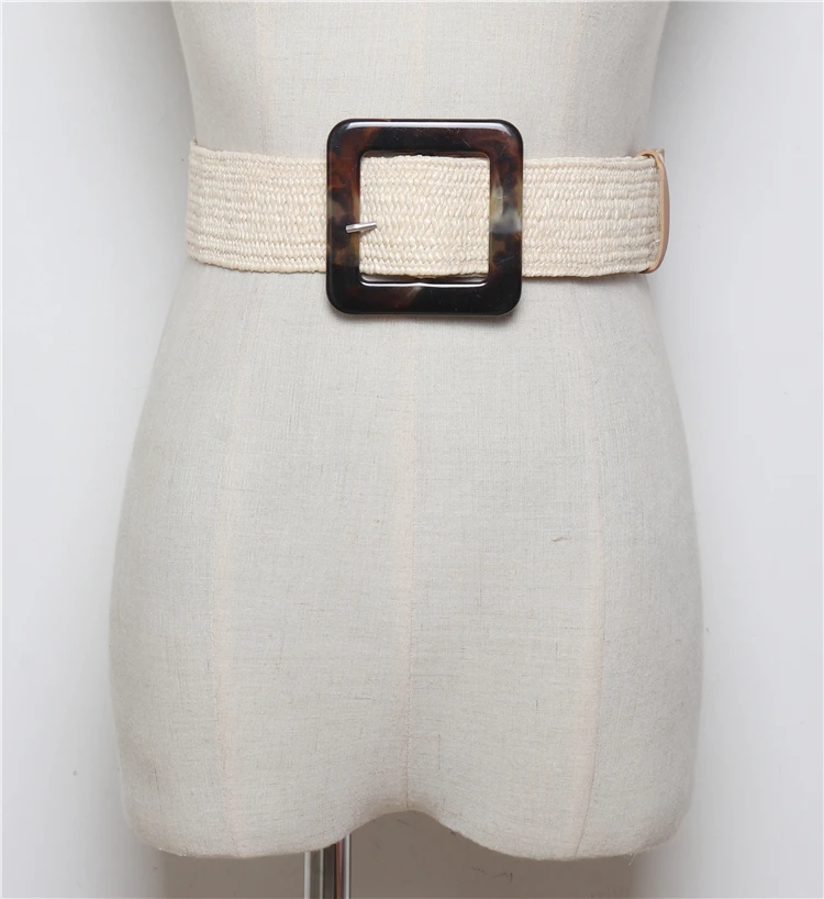 Новый Винтажный вязаный вощеный канат деревянный пояс из бисера Женский гладкий