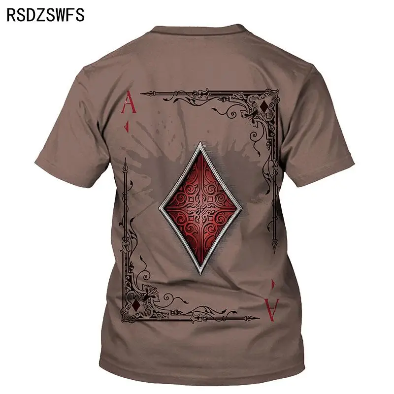 Футболка мужская с 3D принтом игральных карт уличная рубашка в стиле хип-хоп топ