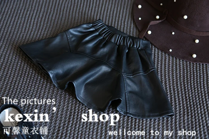 Новая брендовая черная юбка из искусственной кожи для девочек базовая осенне