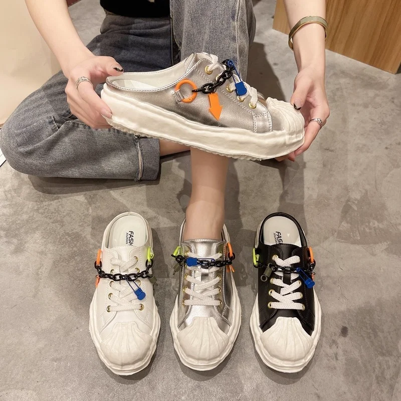 

Round Head Comfortable Lazy Slippers Fashion Shoes 2021 Summer New Women Shoes Outdoor Casual Slippers