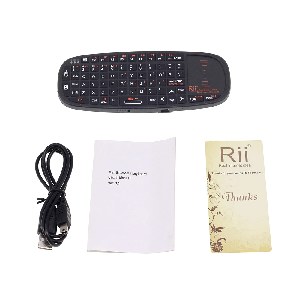 Rii i10BT мини Bluetooth клавиатура с тачпадом для iPad Pro/iPhone X/Android tv Box/Windows планшеты телефонная клавиатура беспроводная