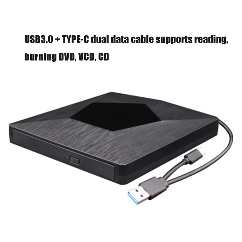 Внешний CD DVD привод Type-C USB 3 0 тонкий порт способный считывать CD/DVD-RW горелки с