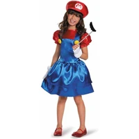 girls miss mario fancy dress cosplay costumes childs fantasia playset super mario game themed halloween carnival party dress up