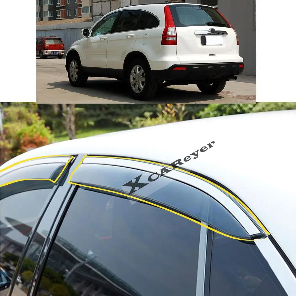 

Стикер для кузова автомобиля Honda CRV CR-V 2007 2008 2009 2010 пластиковое стекло ветрозащитный козырек от дождя/солнца Запчасти для вентиляции