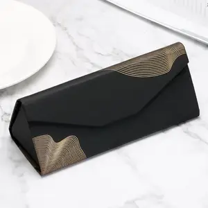 Футляр для очков портативный унисекс, прямоугольная Складная, с круглым кольцом и рисунком призмы, стандартная защитная коробка для очков