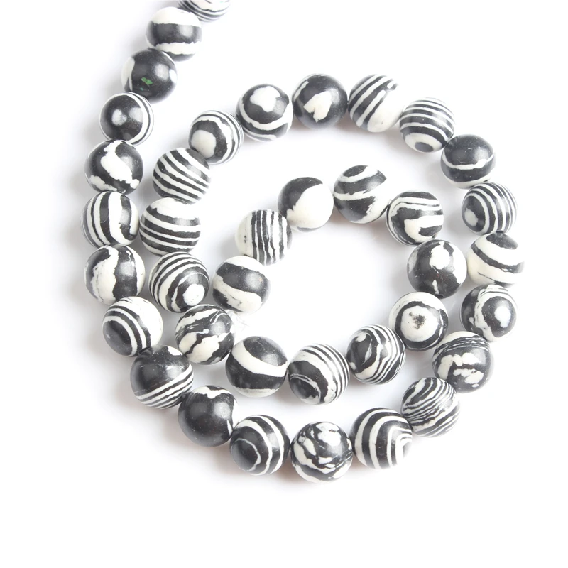 

Linxiang Fashion jewellry 8mm black and white Malachite Loose beads suitable for DIY bracelet necklace accessories