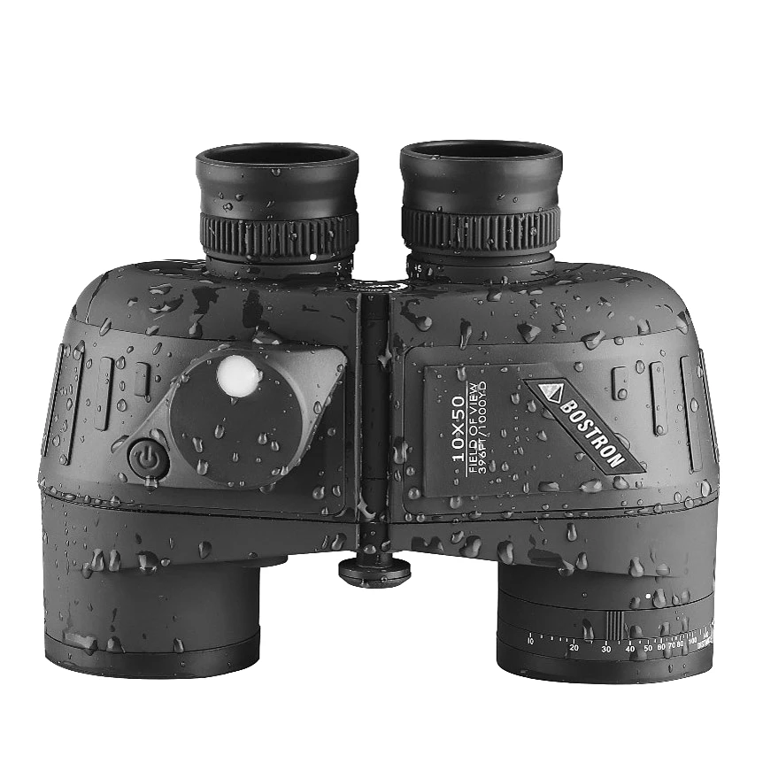 

Binoculars 10x50 Marine Military Telescope Life Waterproof With Rangefinder Compass BAK4 Prism FMC Lens Bird Watching For Adults