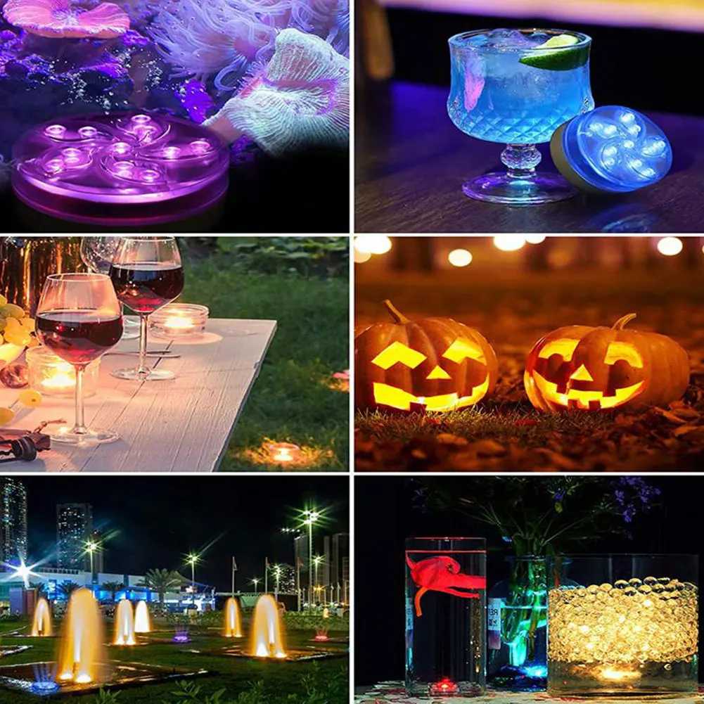 

IP68 Waterproof LED Underwater Light Petal Shape Hot Tub Diving Lamp With Remote Control Swimming Pool Lights Party Decoration