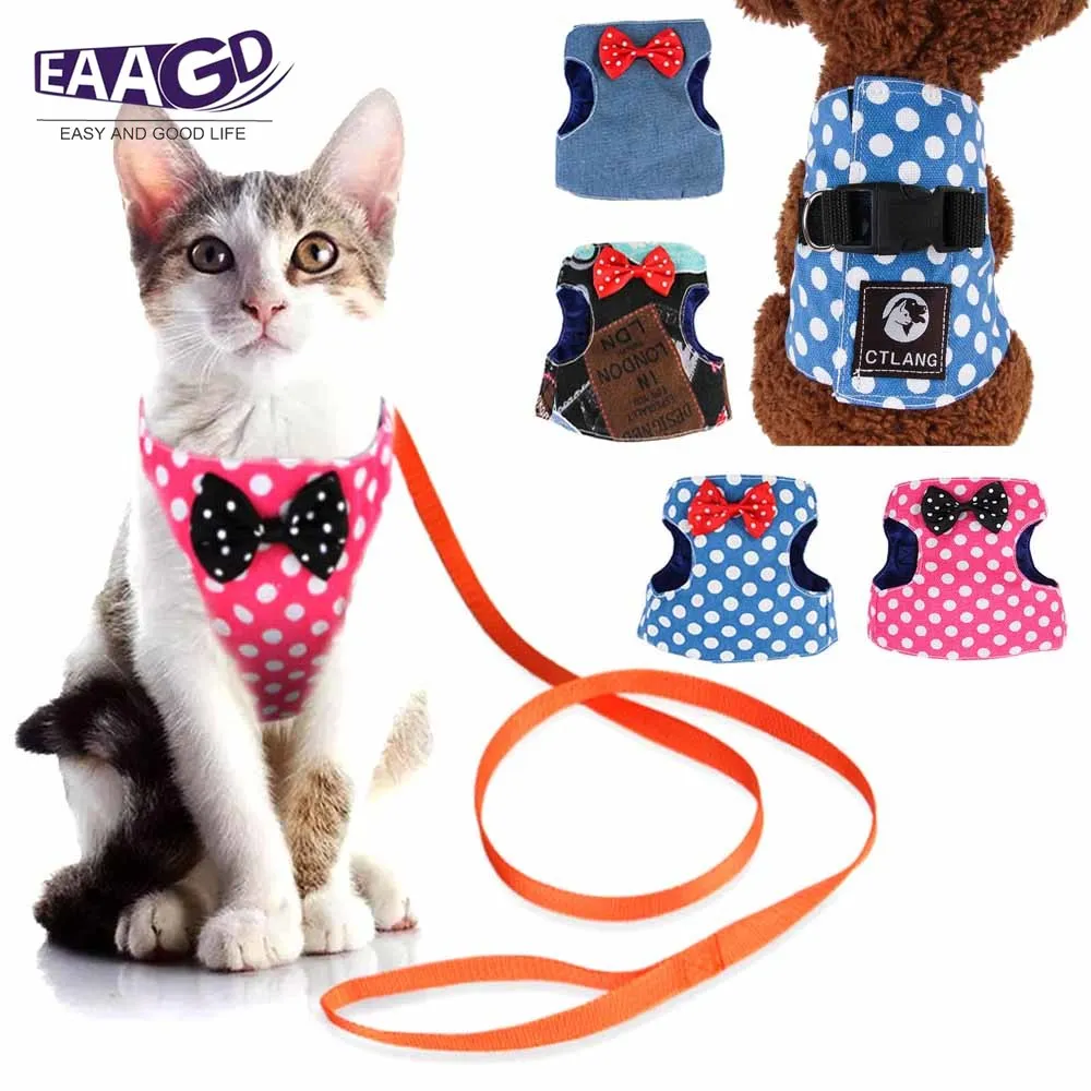 

2Pcs/Set Dog Harness Anti-Tear Adjustable Pet Harness Soft Vest for Small Dogs Easy Control Harness