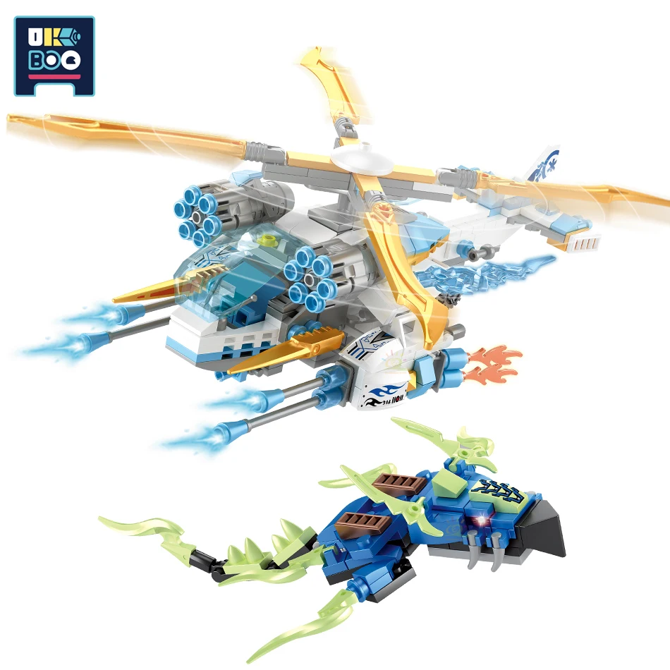 UKBOO 477PCS Storm Fighter Model City Ninja Building Blocks Helicopter Educational Figures Bricks Construction Toys for Children | Игрушки и