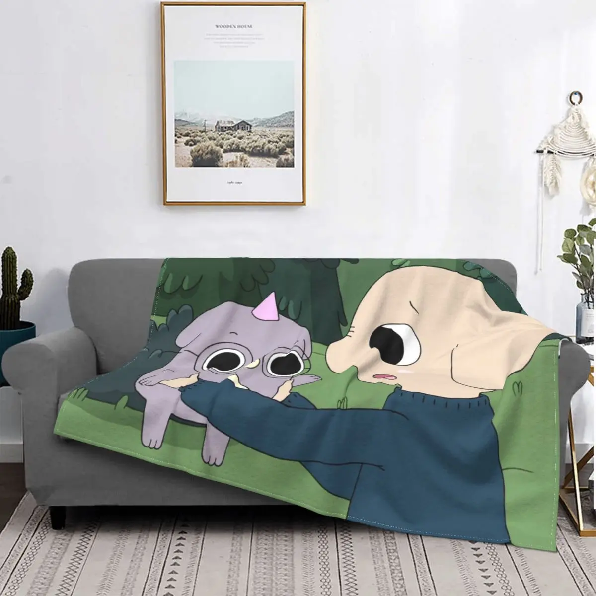 

Summer Camp Island Hedgehog Animated Episodes Blanket Flannel Decoration Cute Portable Home Bedspread