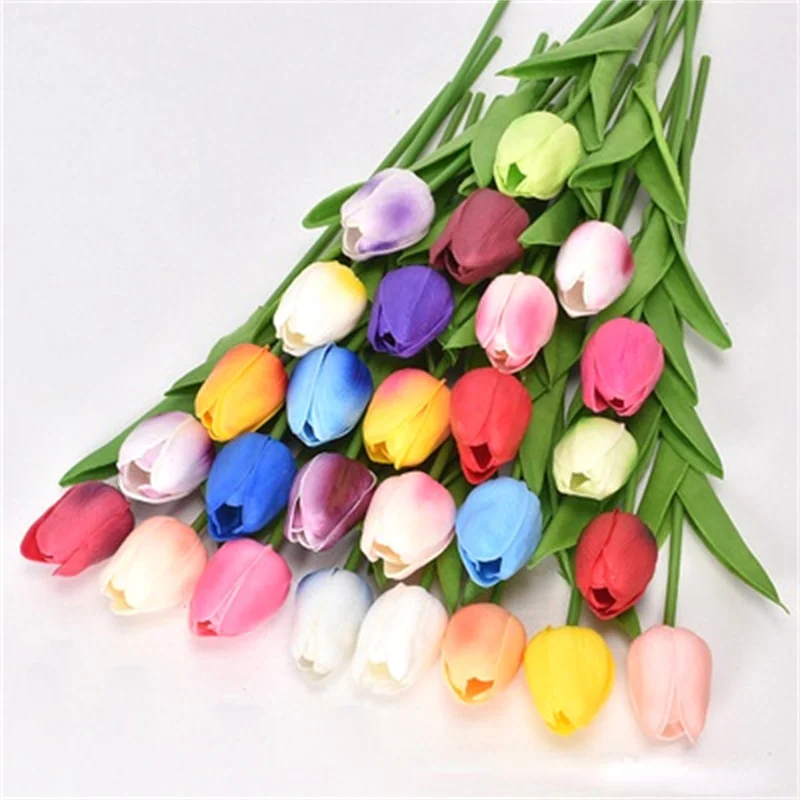 

Artificial Flowers,Single Branch 34cm Champagne Tulip Bouquet,living Room Vase decoration,Valentine's Day Confession Fake Flower