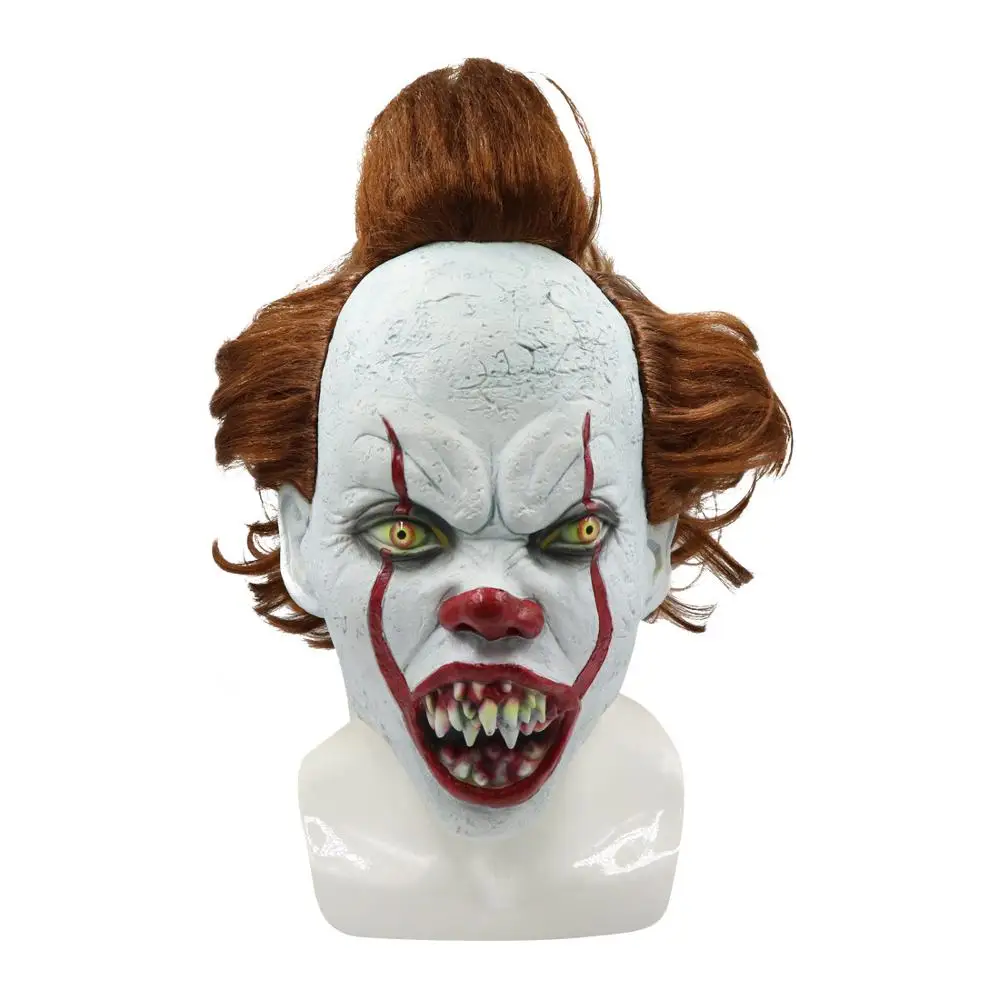 Pennywise It: второй раздел Стивен Кинг это Косплей Маска Джокер, клоун латексный шлем маски вечерние Хэллоуин причудливый мяч реквизит