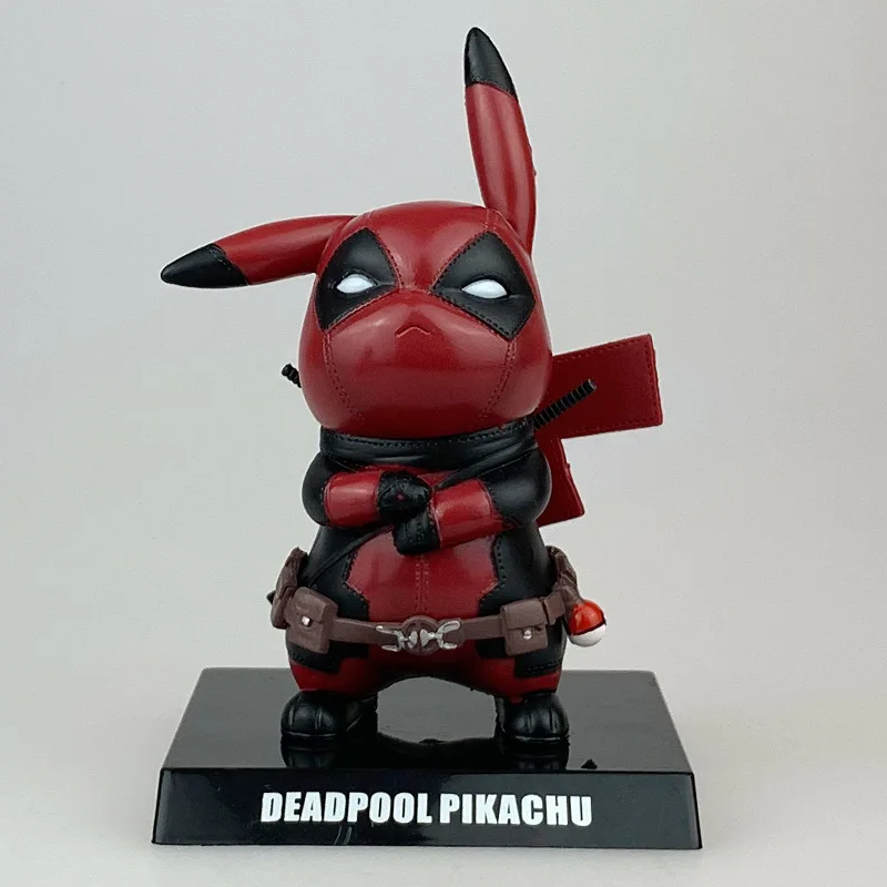 Фигурка аниме TAKARA Pokemon Pikachu косплей Дэдпул Пикачу милые игрушки детская кукла ПВХ