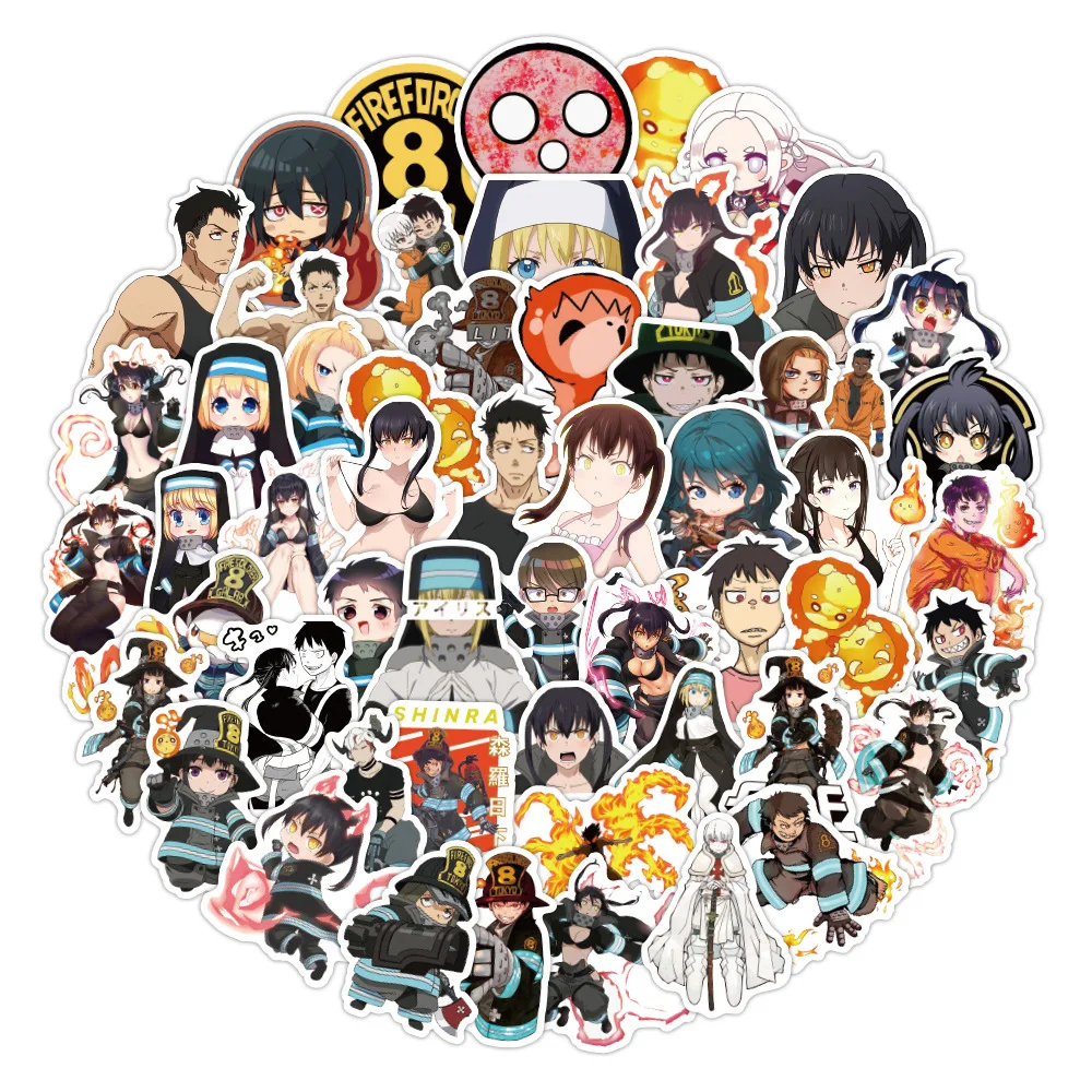 103050100pcs fire force anime stickers diy laptop fridge guitar luggage skateboard phone car graffiti sticker decals kid toys free global shipping