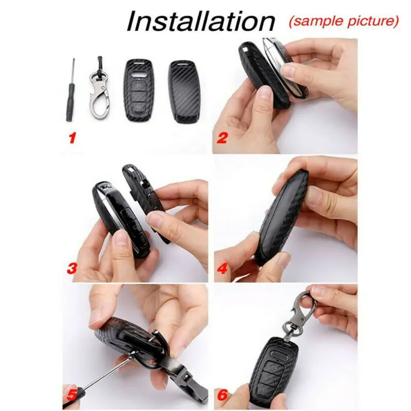 

Car Key Shell Cover Carbon Fiber Case Remote Zinc alloy Durable Practical