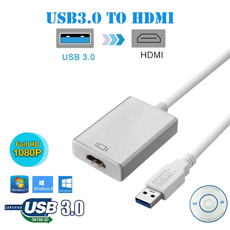 Адаптер конвертер 4K 1080P USB 3 0 в HDMI внешняя видеокарта адаптер мультимонитора для