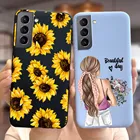 Для Samsung S21 Plus 5G Case S21 ультра милый модный чехол с подсолнухами для Samsung Galaxy S21 + 5G S 21 Plus Ultra чехлы для телефонов сумки